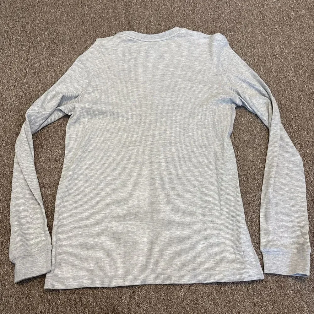 Vuori Shirt Mens Medium Gray Long Sleeve Waffle Knit Crewneck Pullover - Picture 7 of 7